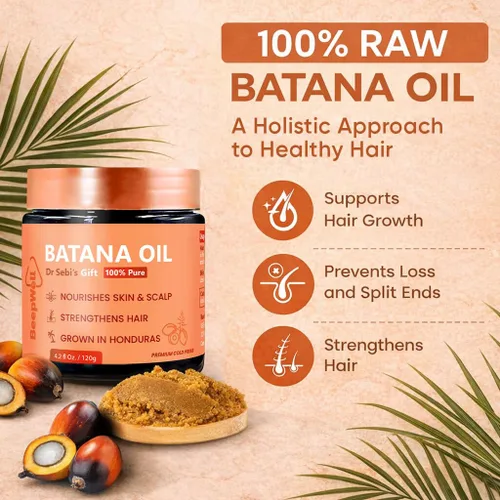 Miniatura 2 de Aceite de batana para el crecimiento del cabello, 100% aceite de Batana crudo de Honduras, aceite de tratamiento capilar de crecimiento silvestre