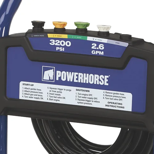Miniatura 8 de Powerhorse Lavadora a presión de agua fría a gas, 3400 PSI, 2.7 GPM, bomba axial sin mantenimiento, marco de tubo de acero