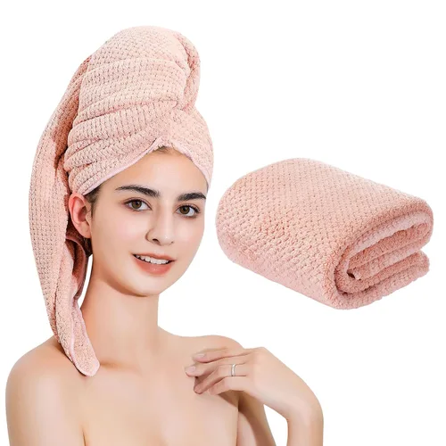 Miniatura 11 de Toalla de microfibra para el cabello de secado rápido, toallas de secado de pelo, adecuadas para todo tipo de cabello, ultra absorbente, cabello Azul