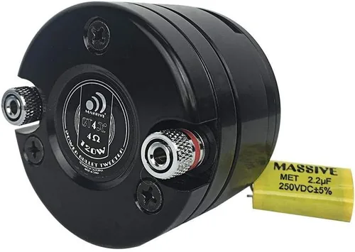 Miniatura 4 de Massive Audio CT4XV2 - Tweeter de bala de titanio de 0.984 in 4 ohmios, súper tweeter de 120 W, componente de audio profesional de alta