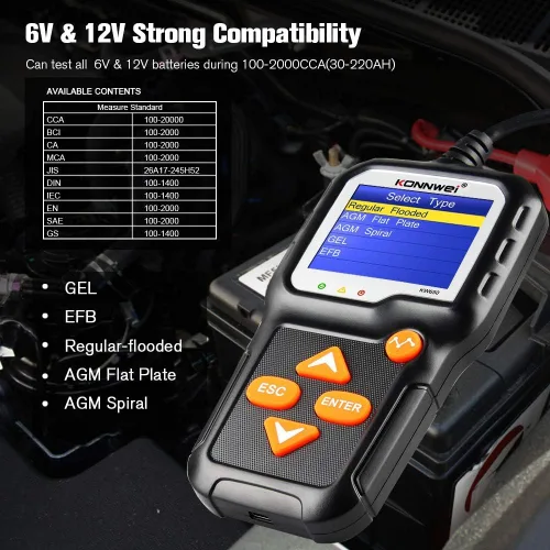 Miniatura 8 de Escáner KW850 OBD2 + probador de batería de coche KW650