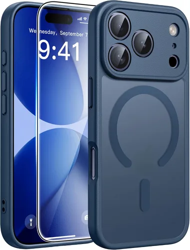 Miniatura 108 de FNTCASE Funda para iPhone 17 Pro: Fundas delgadas translúcidas de color azul claro compatibles con MagSafe, protección completa de la cámara