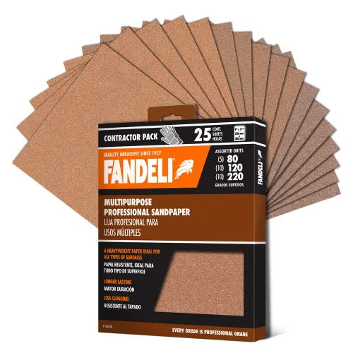 Miniatura 19 de Fandeli Papel de lija multiusos Granos surtidos (80,120,220) 50 hojas de 23 x 28 cm Perfecto para lijar metal y lijar madera Lijado a mano