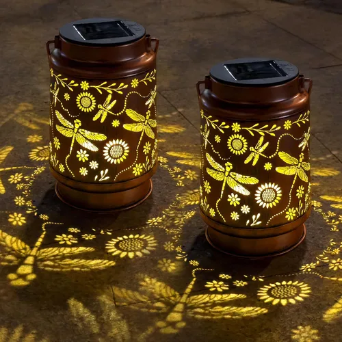 Miniatura 11 de ANYTALK Faroles Solares de Libélula para Exteriores Impermeables, Regalos de Cumpleaños para Mujeres Mamá Abuela, Luces Solares Colgantes