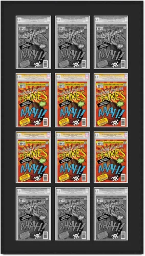 Miniatura 114 de Marco negro para cómics graduados Marco completo de cómics con paspartú de conservación negro y acrílico de grado UV Hecho para exhibir (6)