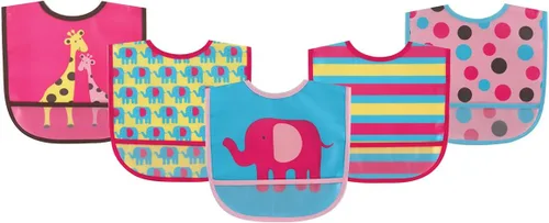 Miniatura 12 de Luvable Friends Baberos PEVA impermeables unisex para bebés Flamenco