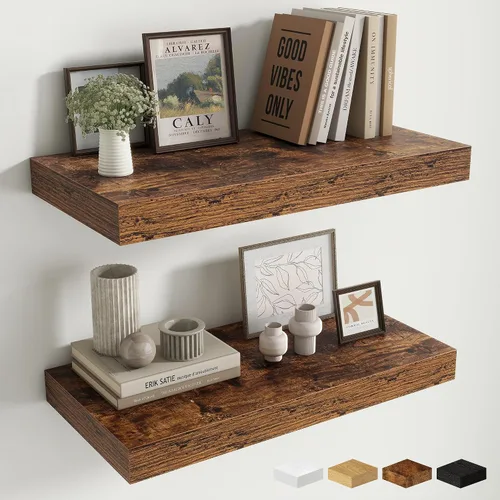 Miniatura 136 de Estantes flotantes de 48 pulgadas para pared, estante de chimenea de 10 pulgadas de profundidad, estantes flotantes de madera para pared, estantes