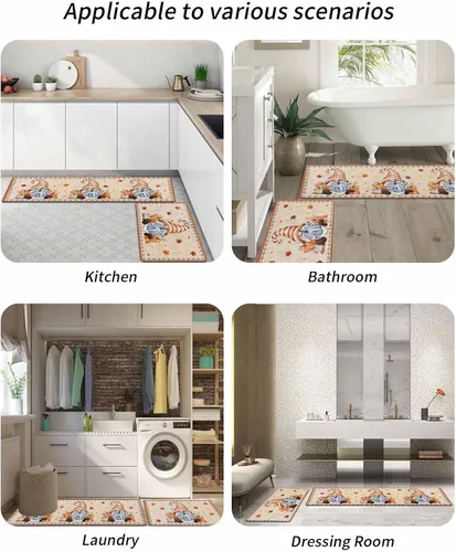 Miniatura 6 de Tapete de baño del suroeste de Acción de Gracias para bañera, antideslizante, de secado rápido y absorbente, de tierra de diatomeas, para ducha