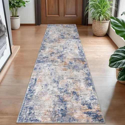 Miniatura 14 de Lansny Alfombra pequeña abstracta de 2 x 3 pies, alfombra de entrada, alfombra lavable para puerta de entrada, alfombra lavable antideslizante