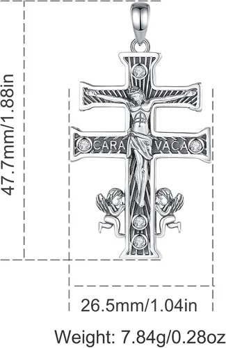 Miniatura 128 de CELESTIA Medallas de plata de ley 925 San Miguel/San Cristóbal/San Benito/San Gabriel/Virgen María/Jesús/Caravaca/Metatrón/Sello de los Siete
