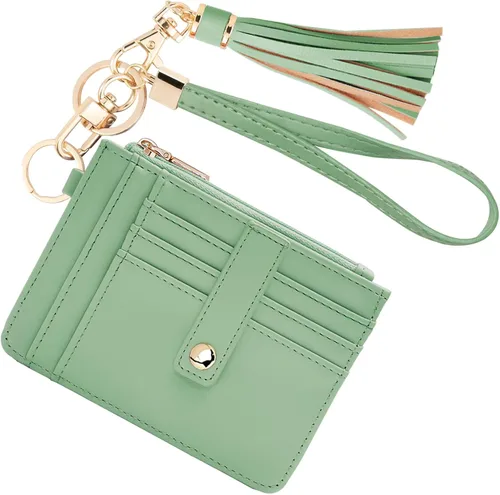 Miniatura 41 de KNGITRYI Billeteras pequeñas de pulsera para mujer RFID para tarjetas de crédito, cartera con llavero, cartera para tarjetas de crédito