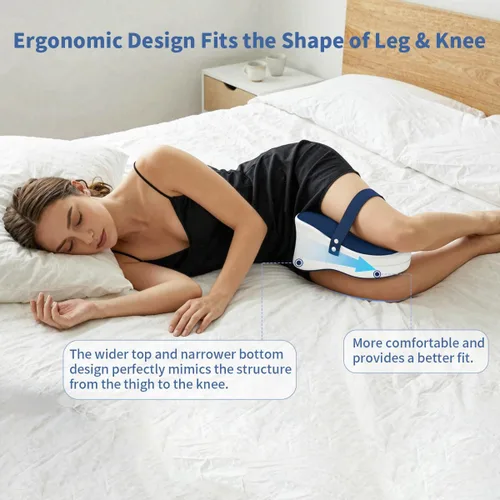 Miniatura 5 de Almohada de rodilla para personas que duermen de lado, correa ajustable extraíble entre la almohada de las piernas para dormir de lado, funda