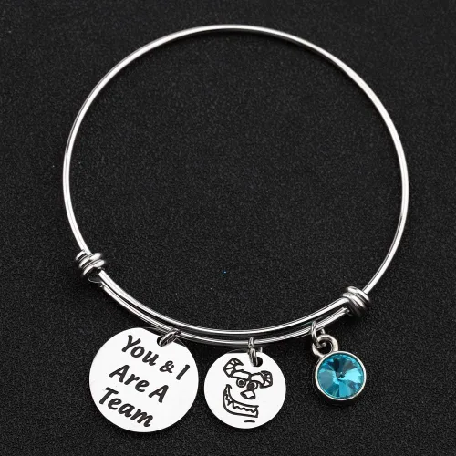 Miniatura 4 de KUIYAI Sulley and Mike Inspired You and I are A Team Bracelet with Monster Charm Fan Movie Team Gift Best Friend Metal