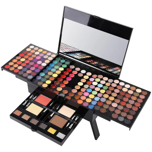 UCANBE Kit de maquillaje todo en uno - Sombra de ojos profesional, brillo labial, corrector, delineador, contorno, polvo para cejas, colorete