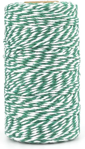 Miniatura 9 de jijAcraft Cordel de Hilo Blanco y Negro, 328 Pies de Cordel de Panaderos de Navidad, Cuerda de Empaque Resistente de 2MM para Manualidades DIY