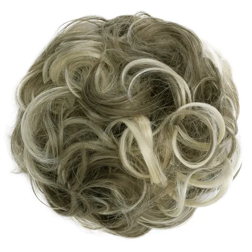 Miniatura 24 de CAISHA Postizo Grande Scrunchy Recogido Peinado Nupcial Rizado Moño Despeinado Marrón Chocolate Oscuro G2E
