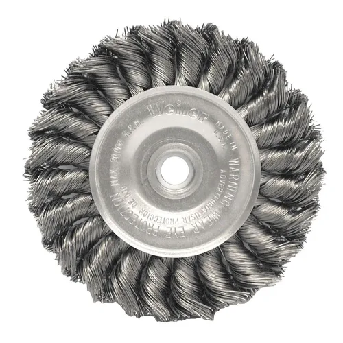 Weiler Dualife cepillo para polvo de rueda de alambre estándar con agujero redondo y nudo parcial, 4", 1