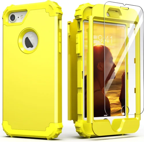 Miniatura 18 de IDweel Funda para iPhone 8, para iPhone 7 con protector de pantalla, 3 en 1, híbrida resistente a prueba de golpes, funda de policarbonato duro