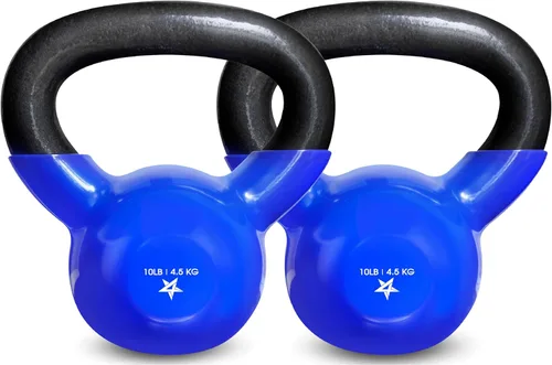Miniatura 14 de Yes4All Pesa rusa, pesas rusas de hierro fundido con revestimiento de vinilo de 5-100 LB para entrenamiento de fuerza para ejercicios de gimnasio