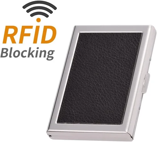 Miniatura 3 de Tarjetero de metal RFID para tarjetas de crédito, cartera para tarjetas de visita para mujeres y hombres