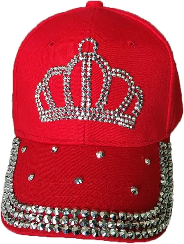 Miniatura 2 de Gorra de béisbol ajustable con diamantes de imitación para mujer, gorra de béisbol de algodón, gorra de hip hop, gorra de sol