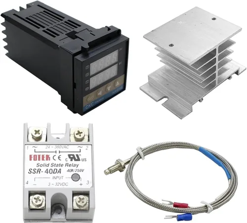 Miniatura 7 de INFRI REX-C100 Digital RKC PID Thermostat Temperature Controller Digital REX-C100/ 40A SSR Relay/K Thermocouple Probe/Heat Sink(RKC-C100)