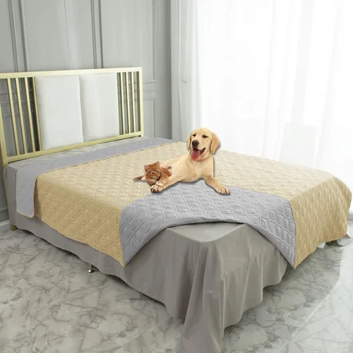 Miniatura 21 de Ameritex Funda Impermeable para Cama de Perro Manta para Mascotas para Muebles Cama Sillón Sofá Reversible Azul marino+azul piedra