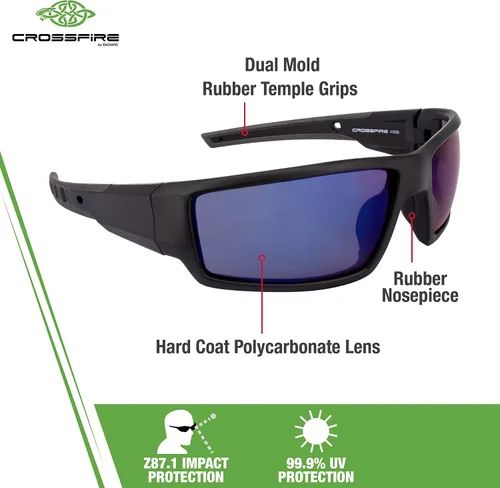 Miniatura 2 de Crossfire Gafas de seguridad Espejo negro mate/azul