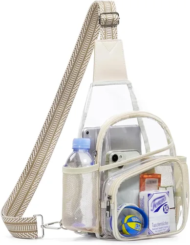 Bolsa transparente para eventos de estadio, bolsa cruzada transparente para mujeres y hombres, bolsos transparentes, mochila grande transparente