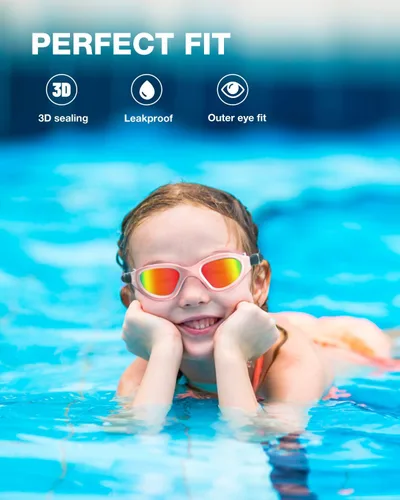 Miniatura 4 de ZIONOR Gafas de Natación para Niños, G1MINI SE Gafas de Natación Antivaho para Niño Niña 6-14 B7 (lente roja - rosa)
