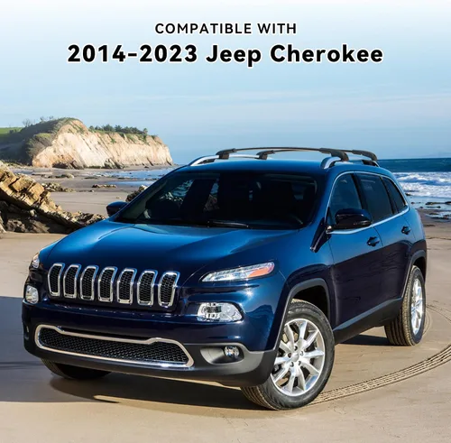 Miniatura 4 de 300 libras Barras transversales de techo con seguro compatibles con Jeep Cherokee 2014-2023, barra cruzada de aluminio resistente para equipaje