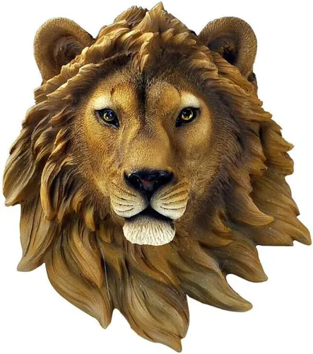 Miniatura 13 de Estatuas de resina para colgar en la pared con cabeza de animal, estatuas de bar, cafetería, escultura, decoración (leopardo negro)