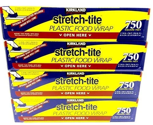 Miniatura 2 de Kirkland Signature Stretch Tite - Paquete de 4 envolturas de plástico para alimentos de 11 7/8 pulgadas x 750 pies.