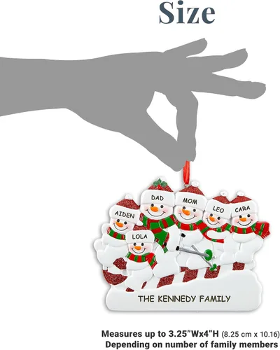 Miniatura 4 de Let's Make Memories Adorno de Navidad personalizado – para la familia – Trineo de muñeco de nieve – Adorno de Navidad 2024 – Grabado – Resina