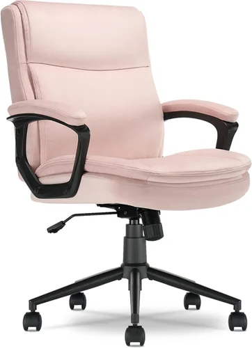 Miniatura 14 de Transform 2.0 Silla de oficina ergonómica, silla de escritorio con respaldo medio con brazos acolchados, soporte lumbar, altura ajustable, Blanco
