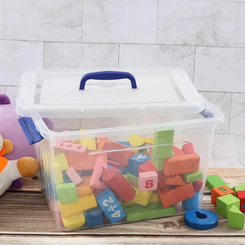 Miniatura 5 de Anbers Contenedor de plástico transparente de 12 cuartos de galón con tapa, caja de pestillo con asa, juego de 1