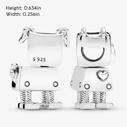Miniatura 5 de PANDORA Joyería Bobby Bot - Dije de plata de ley Esmalte