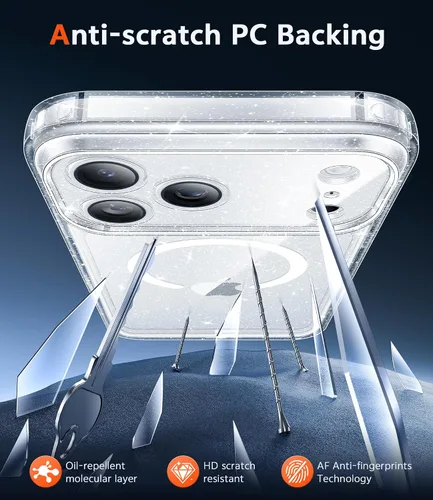 Miniatura 1422 de FNTCASE Funda para iPhone 13 Pro-Max: Fundas magnéticas transparentes compatibles con Magsafe Slim anti amarillamiento protección contra caídas