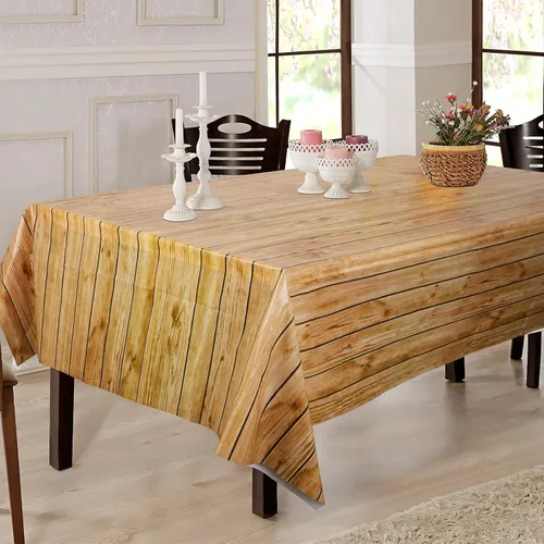 Miniatura 5 de PHOGARY Mantel rectangular con estampado de madera de grano de madera, 3 piezas, para decoración rústica, boda, baby shower, mantel rectangular