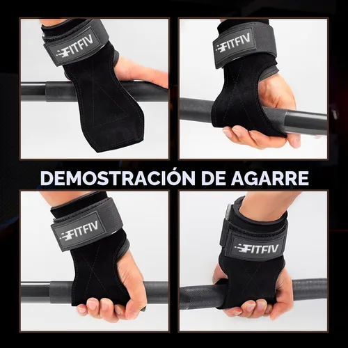 Miniatura 5 de Correa de muñeca de levantamiento de pesas, correas de cuero dobles para entrenamiento de fuerza en el gimnasio, muñequeras acolchadas de neopreno