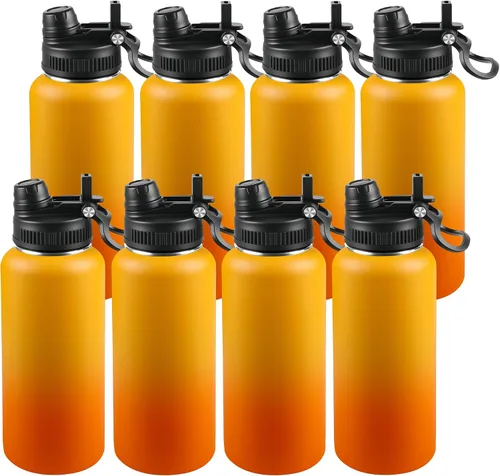 Miniatura 23 de Botella de agua aislada de 22 onzas, tapa 2 en 1 a prueba de fugas (sorbo/pajilla) + asa, botella de acero inoxidable para deportes, viajes, trabajo