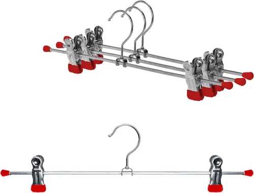 Miniatura 11 de Mawa by Reston Lloyd - Percha antideslizante que ahorra espacio para pantalones y faldas con dos clips, estilo K/40D, juego de 10, 15 3/4 pulgadas