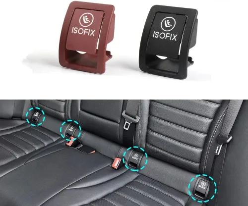 Miniatura 7 de Para Mercedes W205 Coche Trasero Niño ISOFIX Interruptor Asiento Cubierta de Seguridad Para Benz Clase C W205 C300 C350 C200 C180 2015-2021 Negro