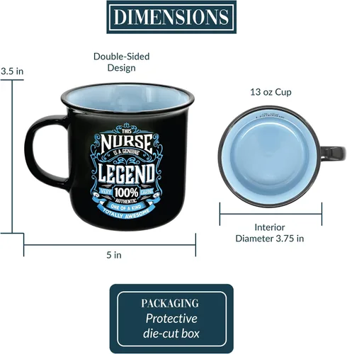 Miniatura 3 de Pavilion Gift Company - Nurse Genuine Legend - Taza de cerámica para fogata de 13 onzas, taza de café de doble cara, 1 unidad, paquete de 1, 3.75 x