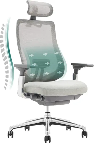 Miniatura 9 de COLAMY Silla de oficina ergonómica de malla con reposapiés, silla ejecutiva de escritorio de computadora con respaldo alto y reposacabezas anchos