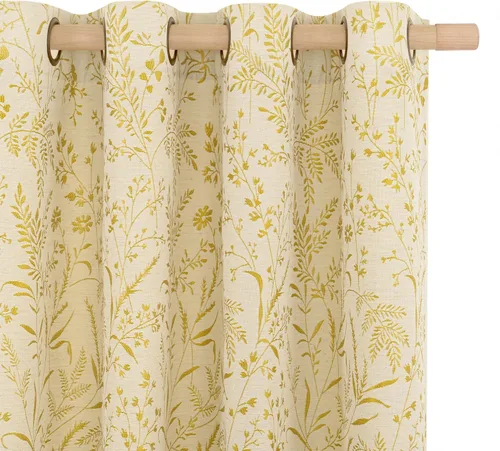 Miniatura 20 de BGment Cortinas de lino beige para dormitorio de 63 pulgadas de largo, cortinas de ventana con ojales y ojales para ventana de sala de estar, 2