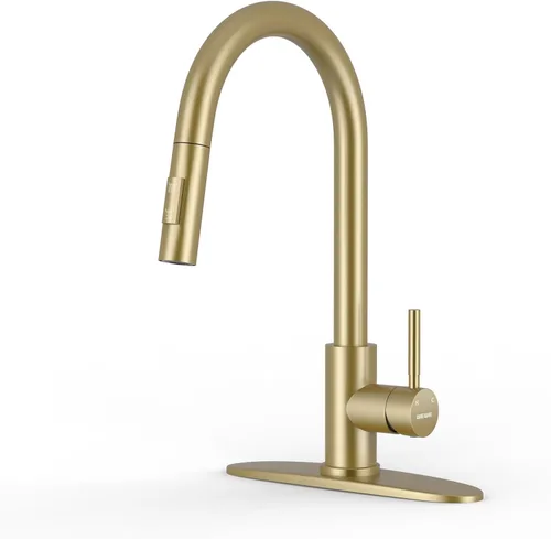 Miniatura 18 de WEWE Grifo de Fregadero de Cocina, Grifo de Cocina Extraíble, Grifo de Cocina Negro y Cromado con Rociador de Acero Inoxidable de Una Sola Manija