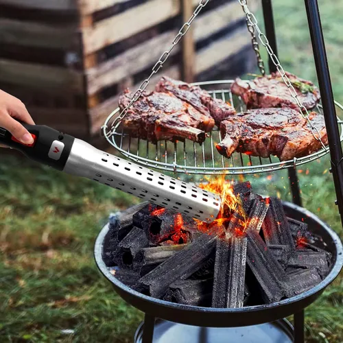 Miniatura 6 de GGC Encendedor eléctrico de carbón para ahumadores de huevos verdes grandes, barbacoas, parrillas, chimeneas de leña y pozos de fuego