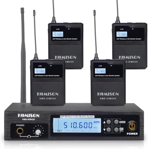 Sistema de monitor inalámbrico mono en oído, sistema IEM, transmisor de sistema IEM profesional UHF y receptor de cinturón iems para estudio,