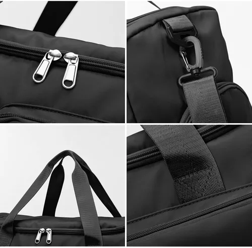 Miniatura 6 de Bolsa de deporte para gimnasio con compartimento para zapatos y bolsillo separado seco y húmedo para hombres y mujeres, bolso de entrenamiento